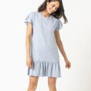 Lila P Ruffle Sleeve Peplum Dress in Black - Size M